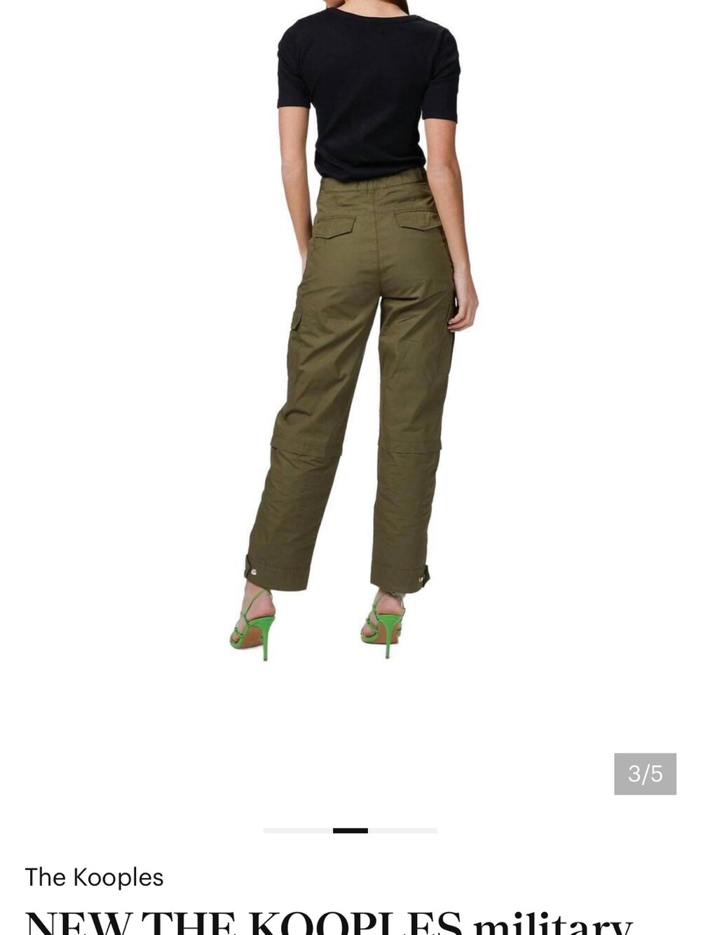 Kooples Jeans Olive High-Waist Cargo Pants - Women's - Picture 2 of 9